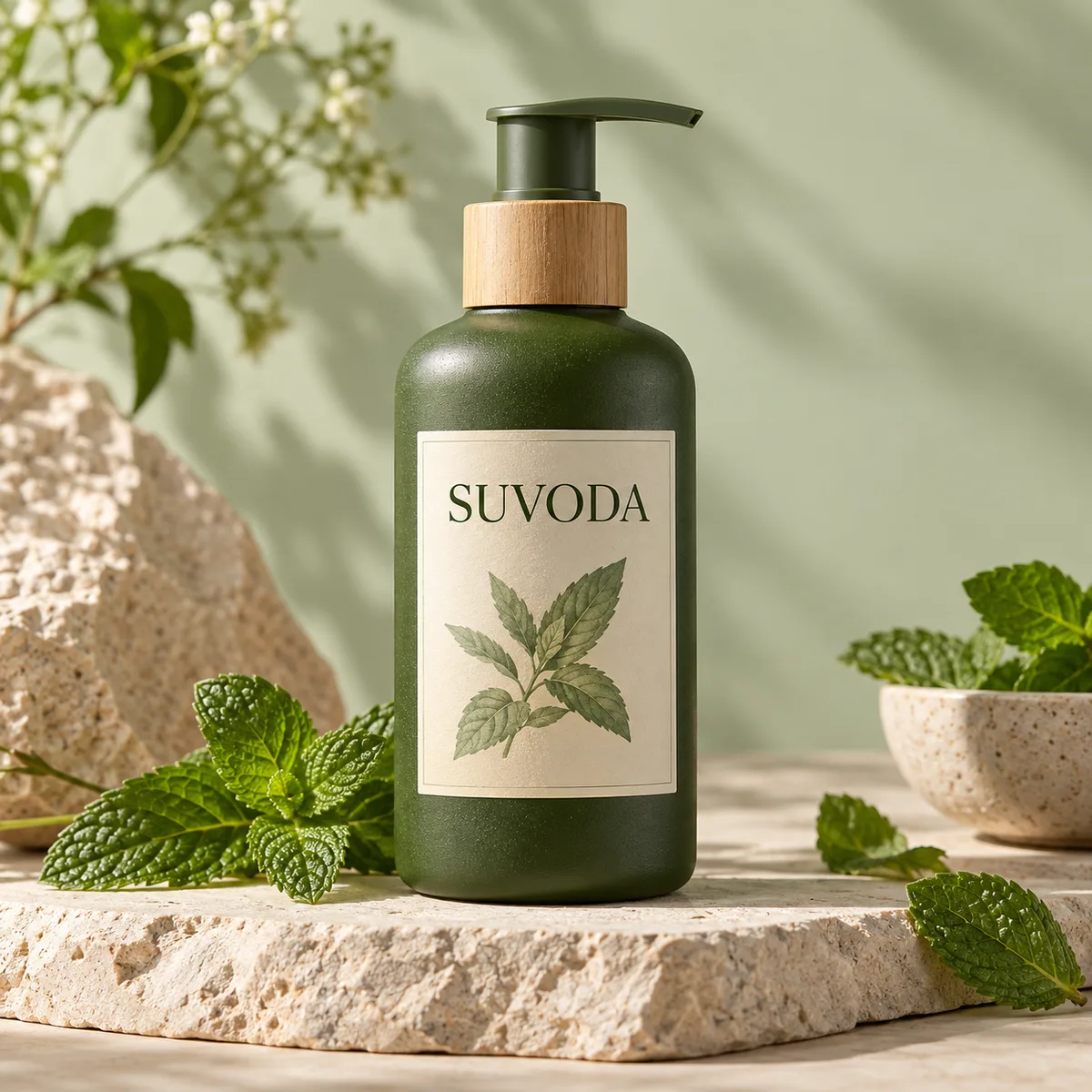Botanical Mint Hand Soap creative packaging visualization